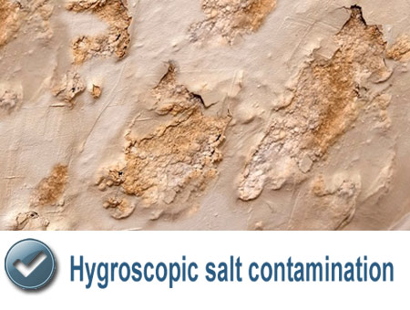 Hygroscopic salt contamination